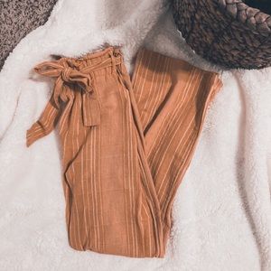 Belted Yellow Striped Pants